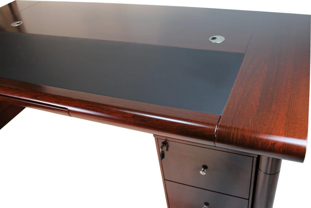 Large Mahogany Executive Office Desk with Pedestal and Return - 1861